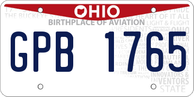 OH license plate GPB1765