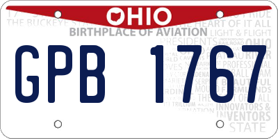OH license plate GPB1767