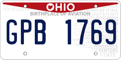 OH license plate GPB1769