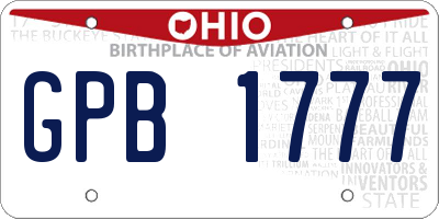 OH license plate GPB1777