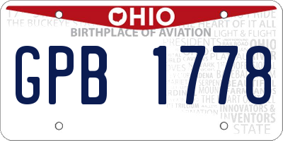 OH license plate GPB1778