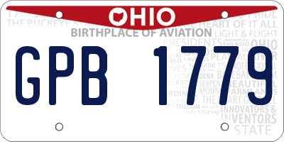 OH license plate GPB1779