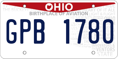OH license plate GPB1780