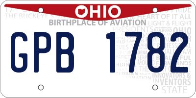 OH license plate GPB1782
