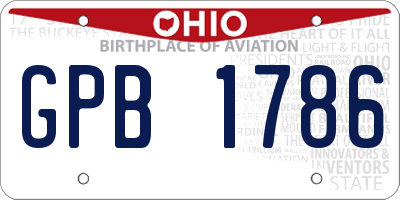 OH license plate GPB1786