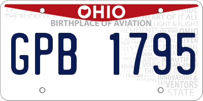 OH license plate GPB1795
