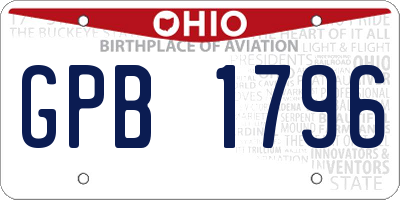OH license plate GPB1796