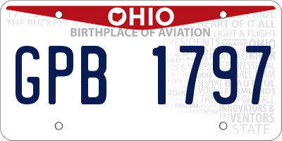 OH license plate GPB1797