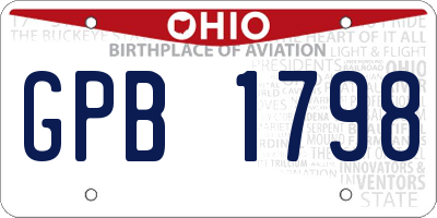 OH license plate GPB1798