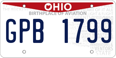 OH license plate GPB1799