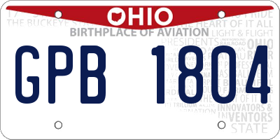 OH license plate GPB1804