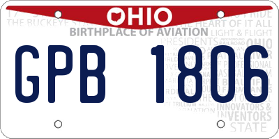 OH license plate GPB1806