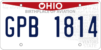 OH license plate GPB1814