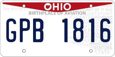 OH license plate GPB1816