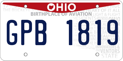 OH license plate GPB1819