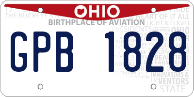 OH license plate GPB1828