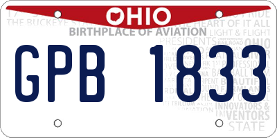OH license plate GPB1833