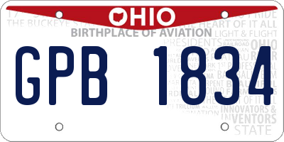 OH license plate GPB1834