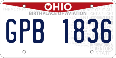 OH license plate GPB1836
