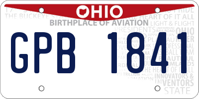 OH license plate GPB1841