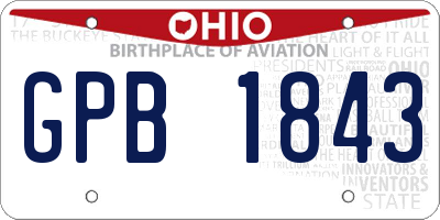OH license plate GPB1843