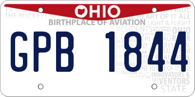 OH license plate GPB1844