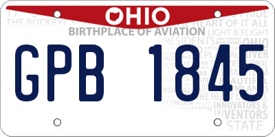 OH license plate GPB1845