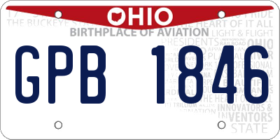 OH license plate GPB1846