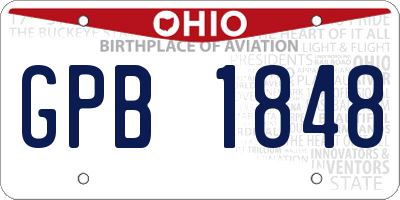 OH license plate GPB1848