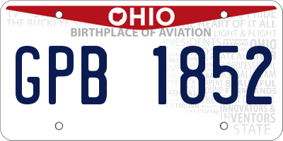 OH license plate GPB1852