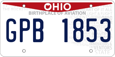 OH license plate GPB1853