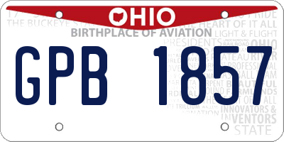 OH license plate GPB1857