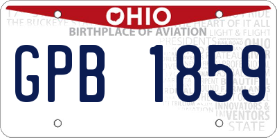 OH license plate GPB1859