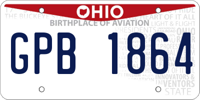 OH license plate GPB1864