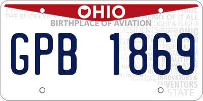 OH license plate GPB1869