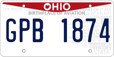 OH license plate GPB1874