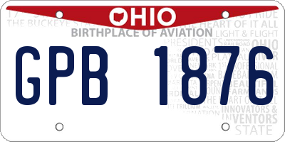 OH license plate GPB1876