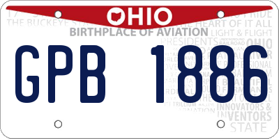 OH license plate GPB1886