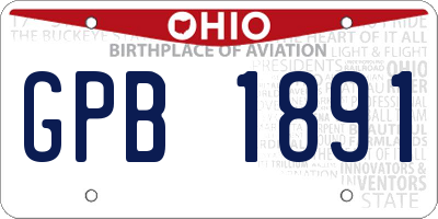 OH license plate GPB1891