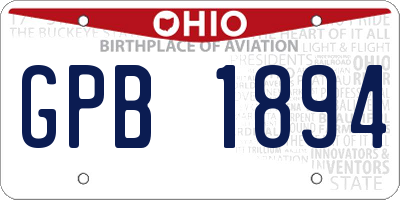 OH license plate GPB1894