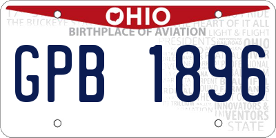 OH license plate GPB1896