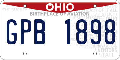 OH license plate GPB1898