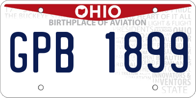 OH license plate GPB1899