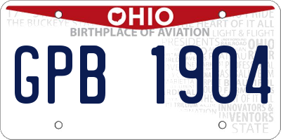OH license plate GPB1904