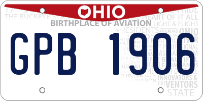 OH license plate GPB1906