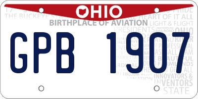 OH license plate GPB1907