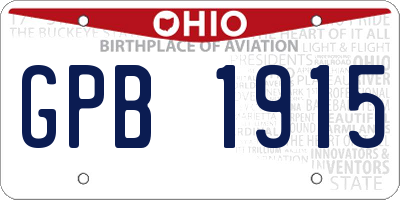 OH license plate GPB1915