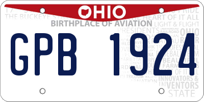 OH license plate GPB1924