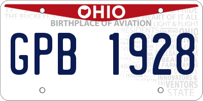 OH license plate GPB1928