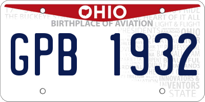 OH license plate GPB1932